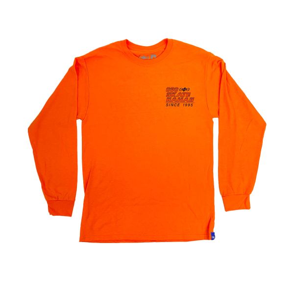 808 Skate. Safety Longsleeve T-Shirt. Orange.