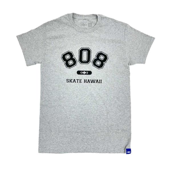 808 Skate. Athletics T-Shirt. Heather Grey.