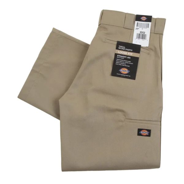 Dickies Men's Loose Fit Twill Work Pant, Khaki, 32x34