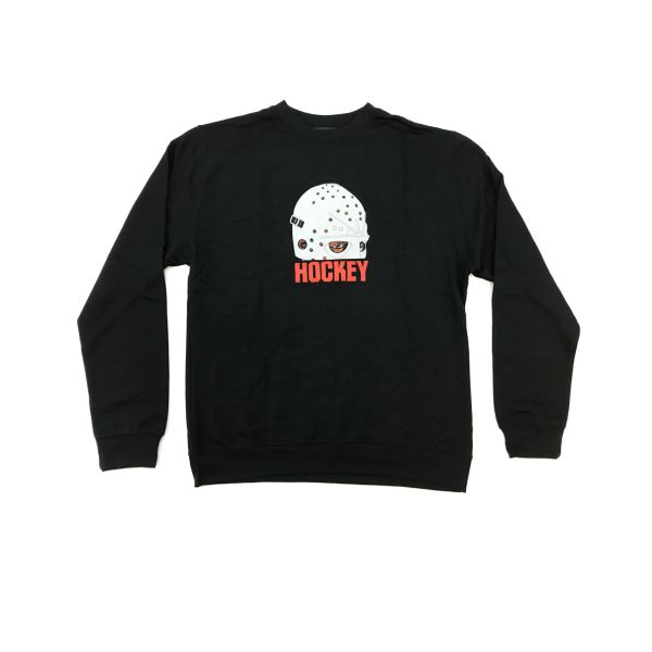 Hockey. Mask Crewneck. Black