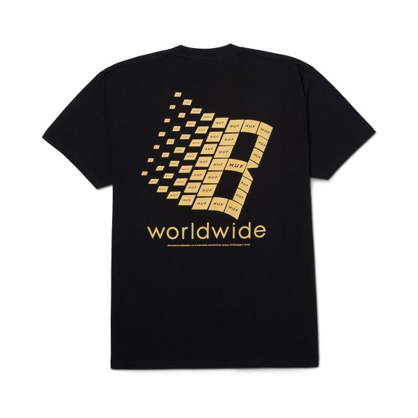 HUF x Bronze 56k T Shirt. Black Gold
