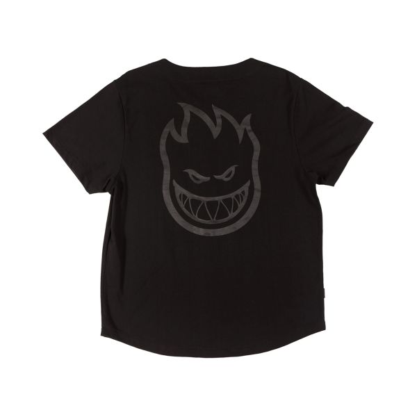 トップス SPITFIRE BUTTON FRONT JERSEY Spitfire. Old E Button Front Jersey. Black.