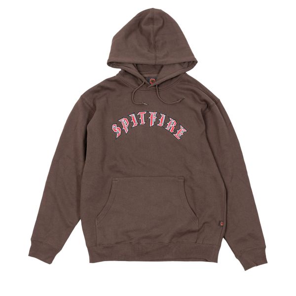 Spitfire. Old E Hoodie. Brown / Red / Black.