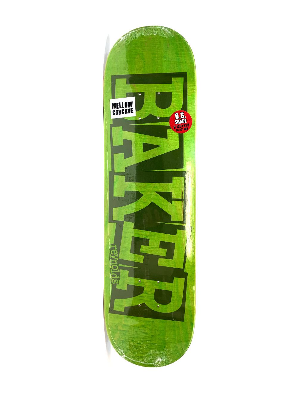 Reynolds 8.125 Baker Ribbon Name Green Skateboard Deck