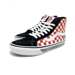Checkerboard red and black vans top
