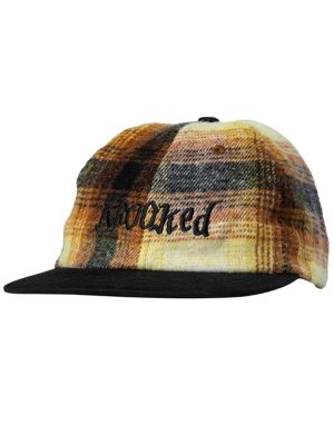 【 KROOKED 】STYLE KR CAP - CHARCOAL Krooked Moonsmile Script Strapback Hat - Charcoal/Yellow