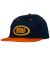 Real. Oval Strapback Hat. Navy/Orange.