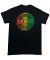 808 Skate. Wax Logo T Shirt. Rasta/ Black.