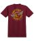 Spitfire. Flying Grimple T Shirt. Burgundy.