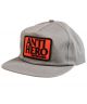 Anti-Hero. Reserve Patch Snapback Hat. Charcoal/ Red.