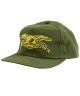 Anti Hero. Basic Eagle Snapback. Olive/ Yellow.