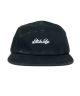 Ditch Life. Lowercase Script 5 Panel Hat. Black.