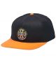 Independent. Split Cross Snapback Hat. Black/ Orange.