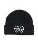 Krooked. Stock Eyes Embroidered Beanie. Black.