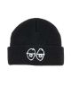 Krooked. Stock Eyes Embroidered Beanie. Black.