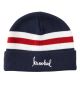 Krooked. Skript Cuff Beanie. Navy/ White/ Cardinal Red.