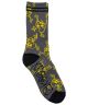 Krooked. Style Socks. Charcoal/Yellow.