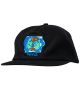 Krooked. Moon Smiley Snapback Hat. Black.