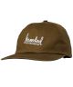 Krooked. Script Snapback Hat. Brown/ White.