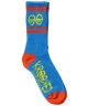Krooked. Eyes Sock. Light Blue/ Red/ Yellow.