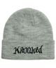 Krooked. Double OK Script Beanie. Grey.