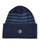 Polar. Double Fold Merino Beanie. Navy / Stripe.