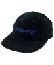 Quasi. Ply 6 Panel Corduroy Snapback Hat. Black/Blue.