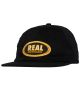 Real. Oval Embroidered Strapback Hat. Black.