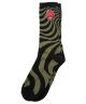 Spitfire. Bighead Fill Swirl Sock. Black/Olive/Red.