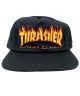 Thrasher. Flame Logo Embroidered Snapback. Black.