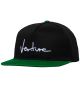 Venture. Basic 92 Snapback Hat. Black/ Green.