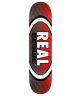 Real. 7.75 Parallel Fade Oval Deck. Red/ Black.