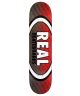 Real. 7.75 Parallel Fade Oval Deck. Red/ Black.