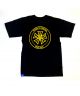 808 Skate. Union T Shirt. Black/ Yellow.