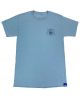808 Skate. Crest T Shirt. Grey/Blue.