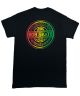 808 Skate. Wax Logo T Shirt. Rasta/ Black.