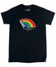 808 Skate. Rainbow T Shirt. Black.