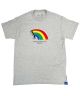 808 Skate. Rainbow T Shirt. Grey.