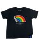 808 Skate. Youth Rainbow T Shirt. Black.