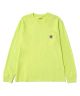 Carhartt WIP. Longsleeve Pocket T Shirt. Lime.