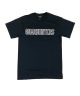 Gnarhunters. College Outline T Shirt. Black.