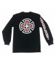 Independent. Bar Cross Longsleeve T Shirt. Black.