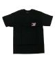 Krooked. Sideshow Pocket T Shirt. Black/Red.