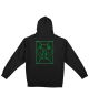 Krooked. Moonsmile Raw Hoodie. Black/Green.