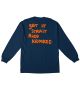 Krooked. Straight Eyes Longsleeve T Shirt. Navy/Orange.