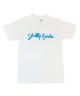 Shitty Kids. Cursive Tee. White.