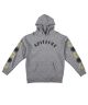 Spitfire. Old E Combo Sleeve Hoodie. Grey Heather / Black / Yellow.