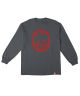 Spitfire. Bighead Longsleeve Youth Tee. Charcoal/Red.