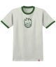 Spitfire. Bighead Mid Ringer T-Shirt. Natural/Forest.