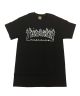 Thrasher. Flame Outline T Shirt. Black.